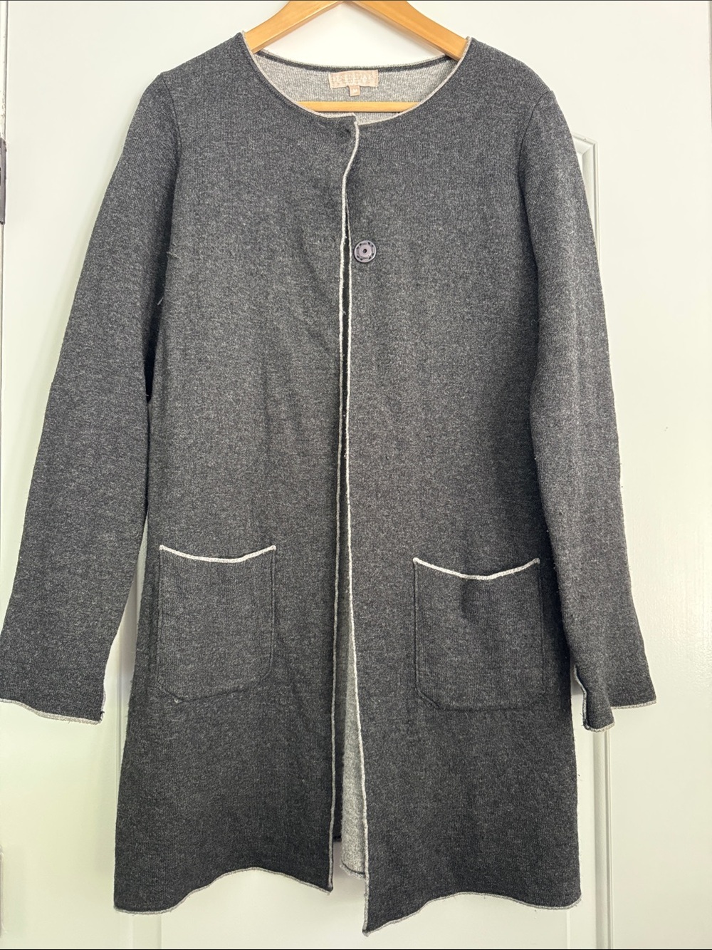 Benedetta B. gray wool and cashmere blend open-front cardigan Size Medium